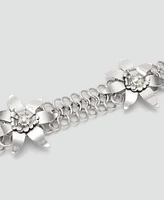 Mango Women's Metallic Flower Chain Belt