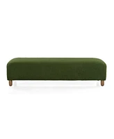 Rectangular Upholstered Ottoman Bench with Foam Cushion and Wood Legs for Living Room or Bedroom Seating Modern Accent Furniture-The Pop Home