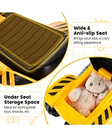 Ride on Push Car Bulldozer Digger Toy with Safety Helmet and Working Shovel