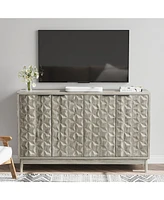 Modern Grey Buffet Cabinet with 4 Doors