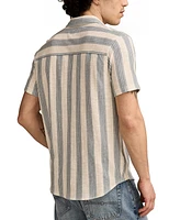 Luck Brand Men's Short Sleeve Striped Button-Front Shirt