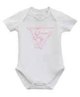 Guess Baby Girls 5-Piece Bodysuits, Shorts, Bib, and Socks Set