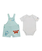 Guess Baby Boys 2-Piece Bodysuit and Terry Overall Set
