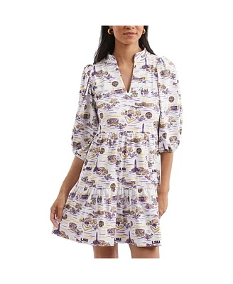 Smith & Quinn Women's White/Purple Lsu Tigers Tailgate Collection Tory Dress