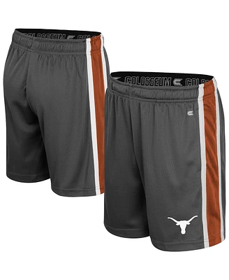 Colosseum Big Boys and Girls Charcoal Texas Longhorns Ripple Shorts