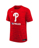 Nike Big Boys and Girls Red Philadelphia Phillies Authentic Collection Velocity Performance T-Shirt