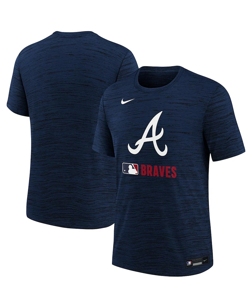 Nike Big Boys and Girls Navy Atlanta Braves Authentic Collection Velocity Performance T-Shirt