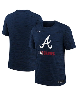Nike Big Boys and Girls Navy Atlanta Braves Authentic Collection Velocity Performance T-Shirt