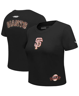 Pro Standard Women's Black San Francisco Giants Game Day Classics Baby Doll Cropped T-Shirt