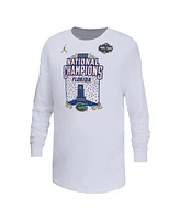 Jordan Big Boys and Girls White Florida Gators 2025 Ncaa Men's Basketball National Champions Expressive Long Sleeve T-Shirt