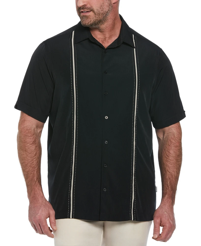 Cubavera Men's Big & Tall Stripe Short Sleeve Shirt