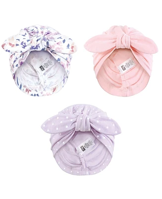 Hudson Baby Baby Girls Hudson Turban Cotton Headwraps, Modern Floral, 0-24 Months