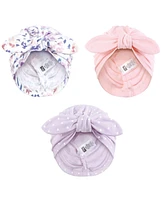 Hudson Baby Baby Girls Hudson Turban Cotton Headwraps, Modern Floral, 0-24 Months