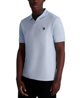 Karl Lagerfeld Paris Men's Short Sleeve Head Logo Pique Polo Shirt