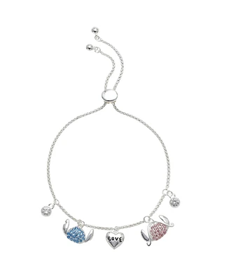 Disney Cubic Zirconia Stitch Angel Love Bolo Bracelet