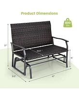 All Weather Outdoor 2-Person Swing Glider Bench with Quick Dry Foam Seat
