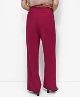 Dkny Women's High Rise Front-Zip Flared-Leg Pants