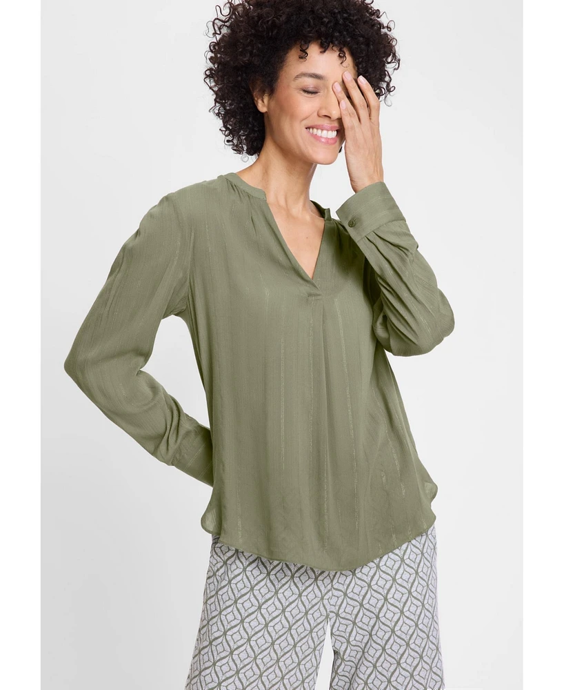 Olsen Women's Sparkle Stripe Tunic Blouse