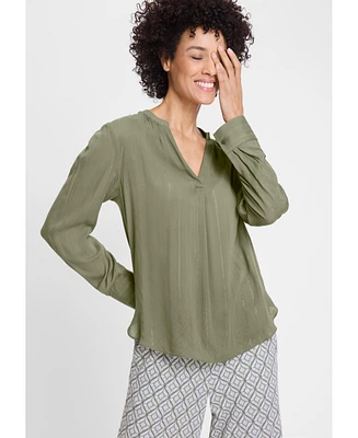 Olsen Women's Sparkle Stripe Tunic Blouse