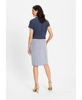 Olsen Women's Seersucker Pull-On Skirt