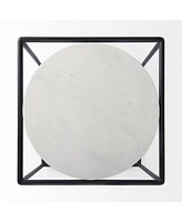 Marble Round End Table for Living Room or Bedroom Decor