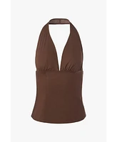 WeWoreWhat Women's Halter Neck Corset Top