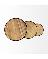 Solid Wood Round End Tables Set – Ideal for Modern and Rustic Interiors