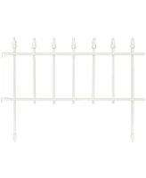 Set of 20 Roman Decorative Garden Fence Panels - Iron Garden Border Fence - 22” W x 18” H Per Panel - 36' Length - White