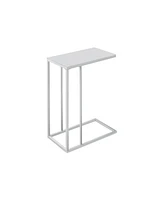 Tempered Glass Accent Table with Sturdy Metal Base