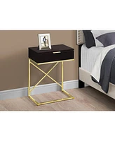 Modern Farmhouse End Table with Wood Top and Metal Frame