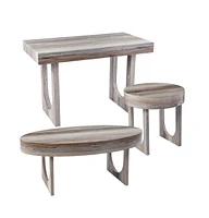 20" Brown Manufactured Wood Round End Table