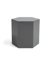 Modern Light Grey High Gloss Hexagonal End Table