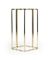 24" Gold And Black Glass Free Form End Table