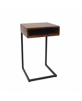 Solid Wood Square End Table – Minimalist Side Table with Sturdy Build for Home Spaces