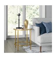 Tempered Glass Round Side Table with Stainless Steel Base – Contemporary Design