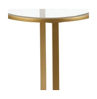 Tempered Glass Round End Table with Durable Steel Frame – Chic and Functional