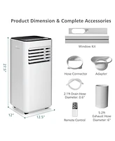 10000 Btu Portable Air Conditioner with Fan Dehumidifier Sleep Mode