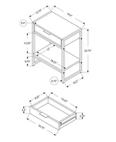 Wood and Metal End Table with Storage Drawer Shelf – Industrial Style