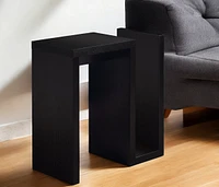 Rustic Wood and Metal End Table with Convenient Shelf