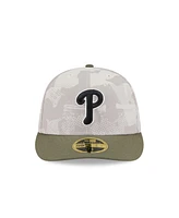 New Era Men's Light Beige/Olive Philadelphia Phillies 2025 Armed Forces Day Low Profile 59FIFTY Fitted Hat