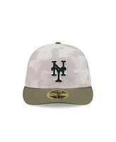 New Era Men's Light Beige/Olive York Mets 2025 Armed Forces Day Low Profile 59FIFTY Fitted Hat