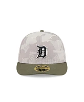 New Era Men's Light Beige/Olive Detroit Tigers 2025 Armed Forces Day Low Profile 59FIFTY Fitted Hat