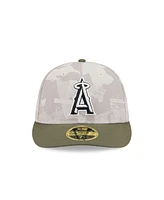 New Era Men's Light Beige/Olive Los Angeles Angels 2025 Armed Forces Day Low Profile 59FIFTY Fitted Hat
