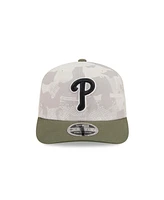 New Era Men's Light Beige/Olive Philadelphia Phillies 2025 Armed Forces Day 9SEVENTY Adjustable Hat
