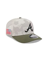 New Era Men's Light Beige/Olive Atlanta Braves 2025 Armed Forces Day 9SEVENTY Adjustable Hat