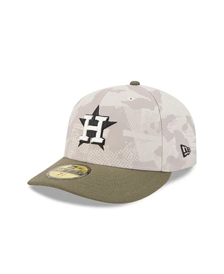New Era Men's Light Beige/Olive Houston Astros 2025 Armed Forces Day 59FIFTY Fitted Hat