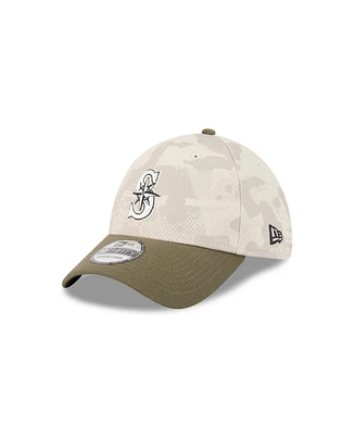 New Era Men's Light Beige/Olive Seattle Mariners 2025 Armed Forces Day 39THIRTY Flex Hat