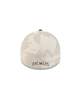 New Era Men's Light Beige/Olive Milwaukee Brewers 2025 Armed Forces Day 39THIRTY Flex Hat