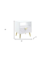 Industrial Rectangular End Table – Wood and Metal with Drawer & Shelf