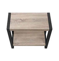 Wooden End Table with Lower Shelf